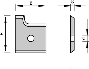 Solid Carbide Radius Profile Knives with 1 Cutting Radius and Bottom Chamfer for Edge Rounding Cutterheads For HLB 05