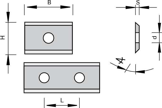 Solid Carbide Turnover Knives With 2 Cutting Edges For HL Board 05