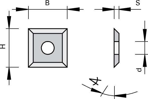 Solid Carbide Turnover Knives With 4 Cutting Edges for HL Solid 25 Topline