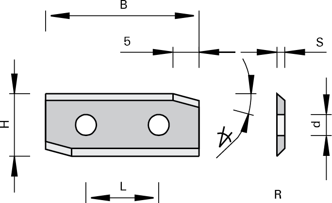 Solid Carbide Turnover Knives With 2 Cutting Edges & Chamfer
