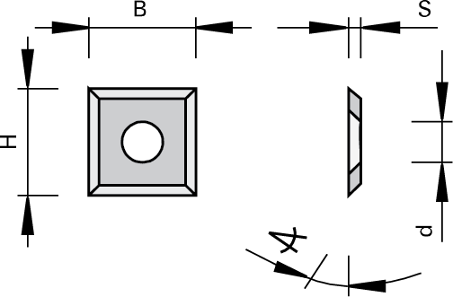 Solid Carbide Turnover Knives With 4 Cutting Edges & Countersink For HL Solid 15
